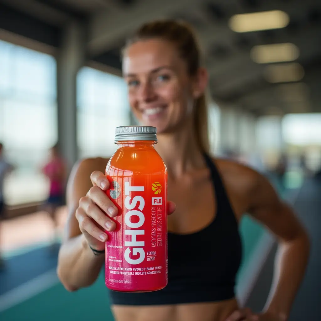 Ghost Hydration Drink in the hands of an athlete during a workout, showcasing hydration and performance.
